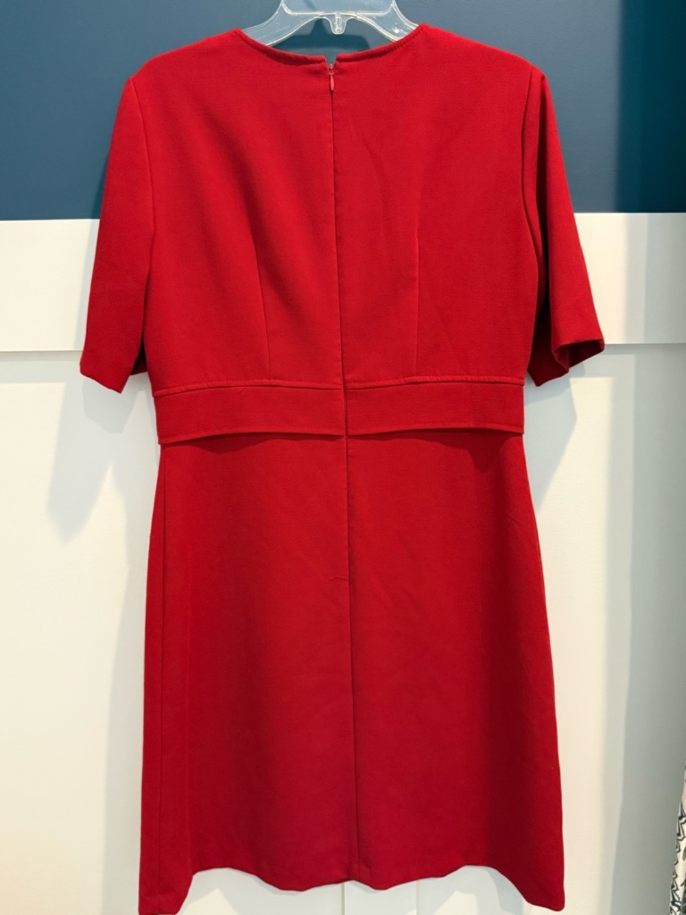 Tahari ASL Scarlet Red Short Sleeve Sheath Mini Dress Size 8 - Picture 3 of 7